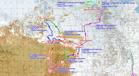 Exemple de carte pour illustrer le parcours du raid de dunes en dunes