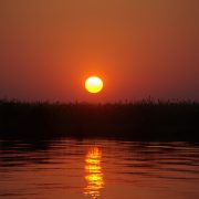 Couché de soleil pendant le Raid 4x4 Safari en Afrique Australe